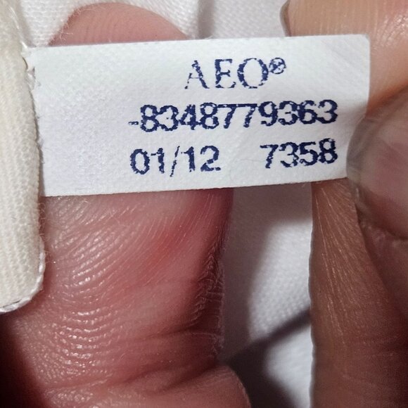 VTG American Eagle White Stretch Skinny Jeans Size 8 Button Fly Crop Ankle - Picture 16 of 16